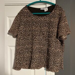 East 5th Animal Print Short Sleeve Top